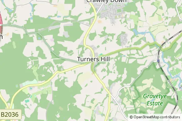 Karte Turners Hill