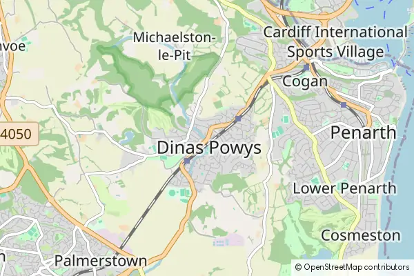 Karte Dinas Powys