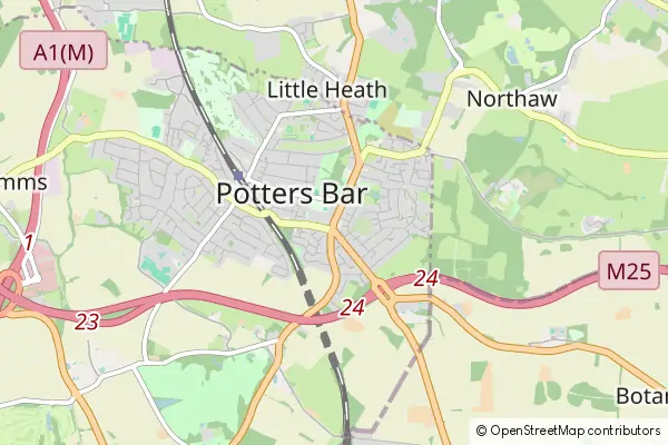 Karte Potters Bar