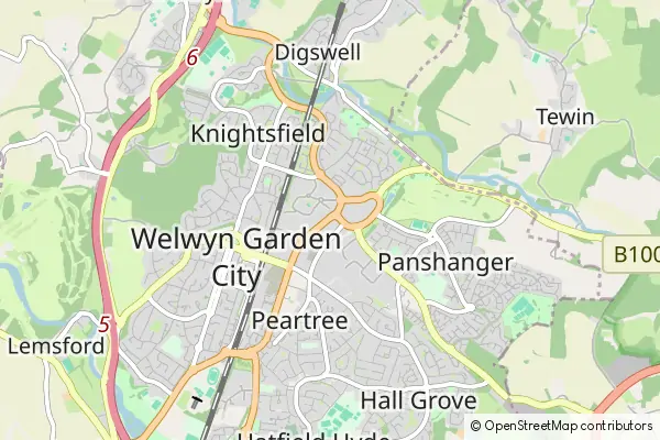 Karte Welwyn Garden City