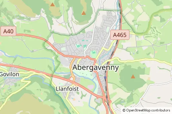 Karte Abergavenny