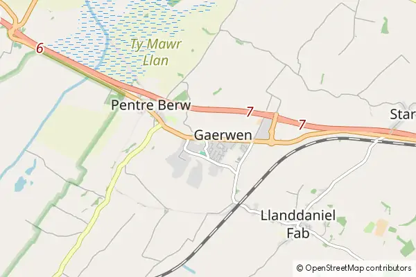 Karte: Gaerwen • © OpenStreetMap contributors Karte Gaerwen