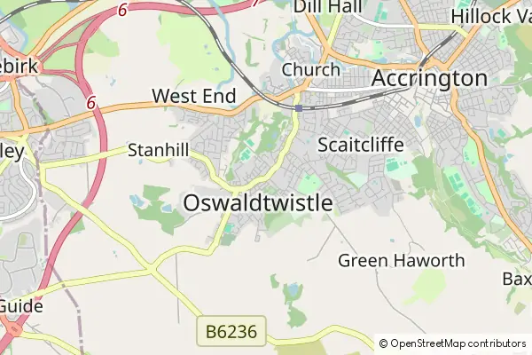 Karte Oswaldtwistle