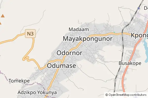 Karte Odumase Krobo