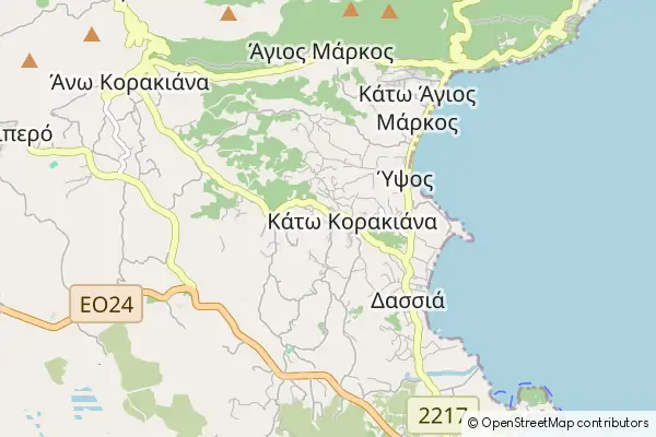 Karte Káto Korakiána