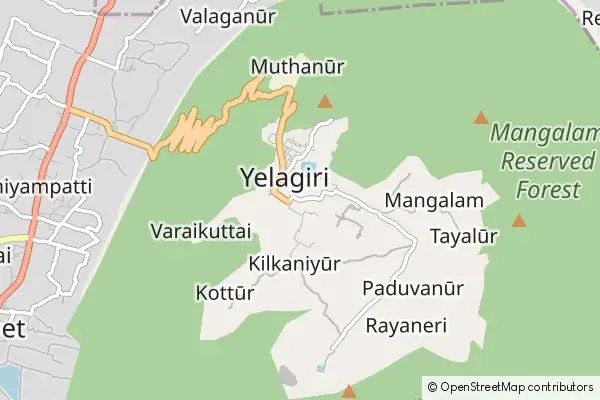 Karte Yelagiri