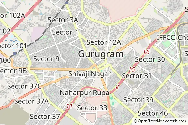 Karte Gurugram (Gurgaon)