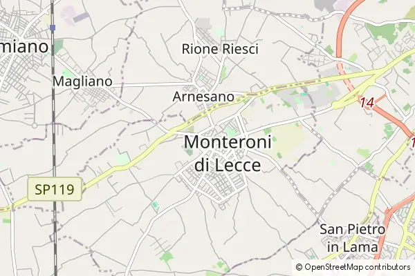 Karte Monteroni di Lecce