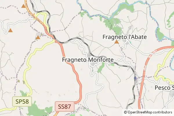 Karte Fragneto Monforte