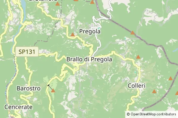 Karte Brallo di Pregola