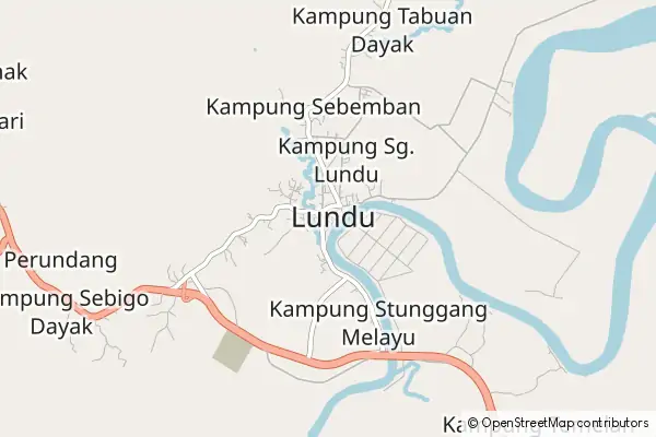 Karte Lundu Town