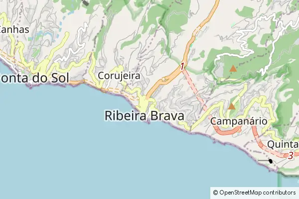 Karte Ribeira Brava