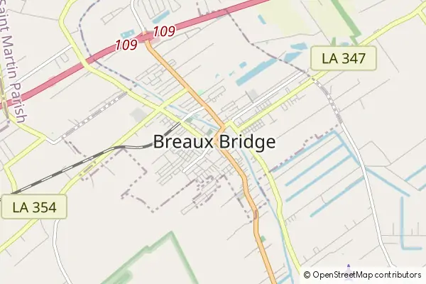 Karte Breaux Bridge