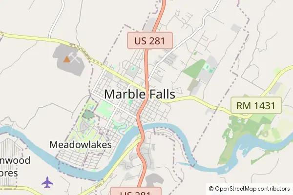 Karte Marble Falls