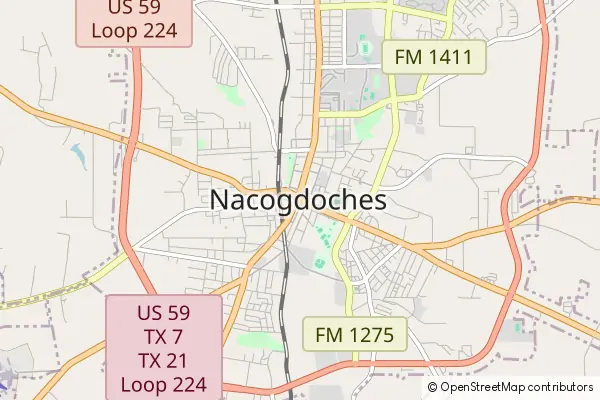 Karte Nacogdoches