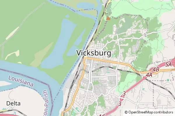 Karte Vicksburg