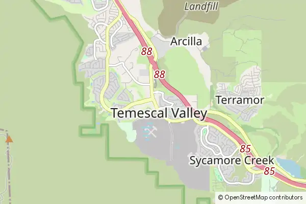 Karte Temescal Valley