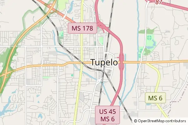 Karte Tupelo