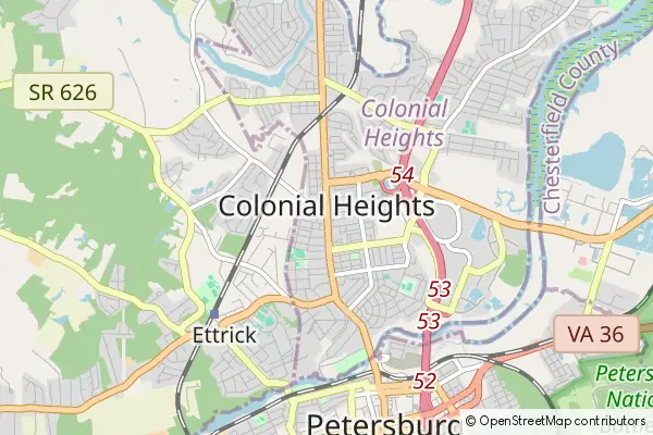 Karte Colonial Heights