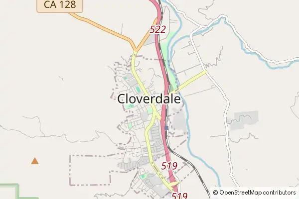 Karte Cloverdale (Kalifornien)