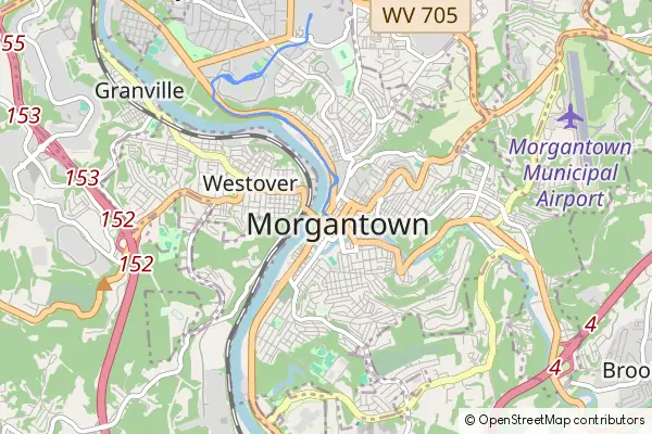 Karte Morgantown (West Virginia)