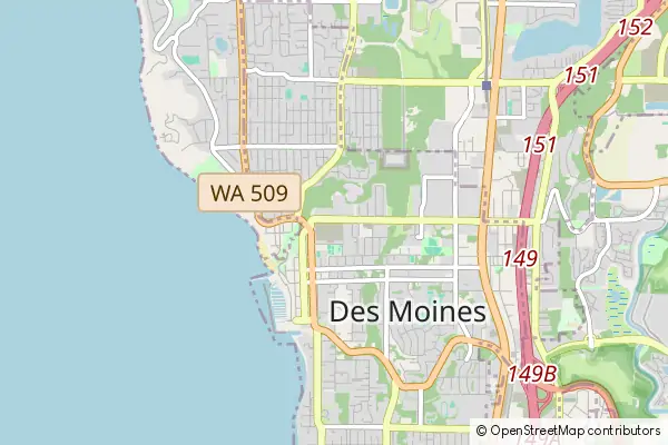 Karte Des Moines (Washington)