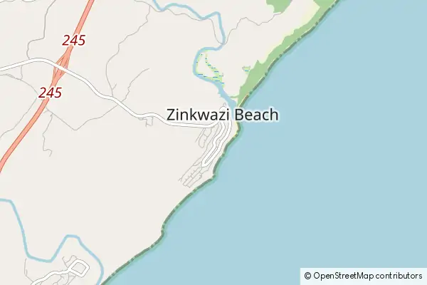 Karte Zinkwazi Beach